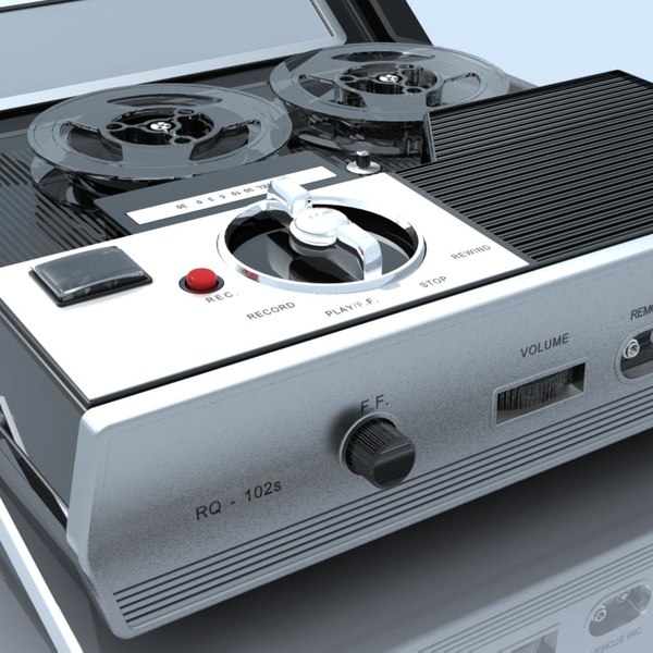 retro tape recorder player 3d model
