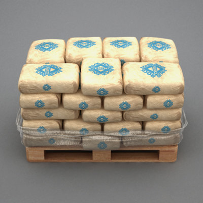 3d model pallet cement bags