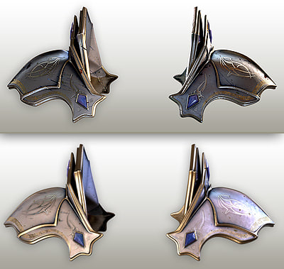 fantasy shoulder armor subdivision 3d model