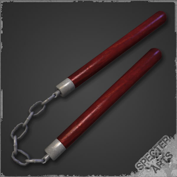 obj weapon nunchaku blunt wooden