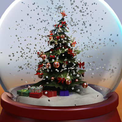 3ds max snow globe tree christmas 3ds max snow globe tree christmas