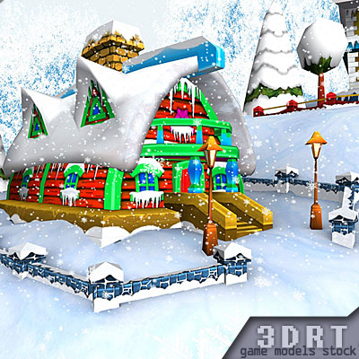 3d 0 christmas village model
