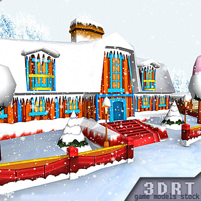 3d 0 christmas village model