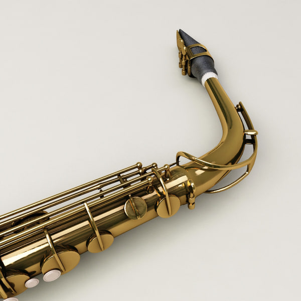 3d model saxophone details modelled