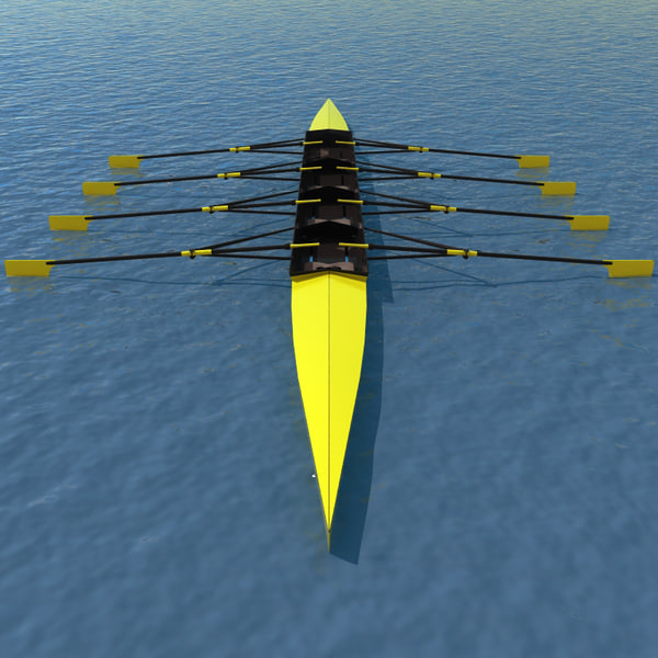 realistic rowing boat 3d model