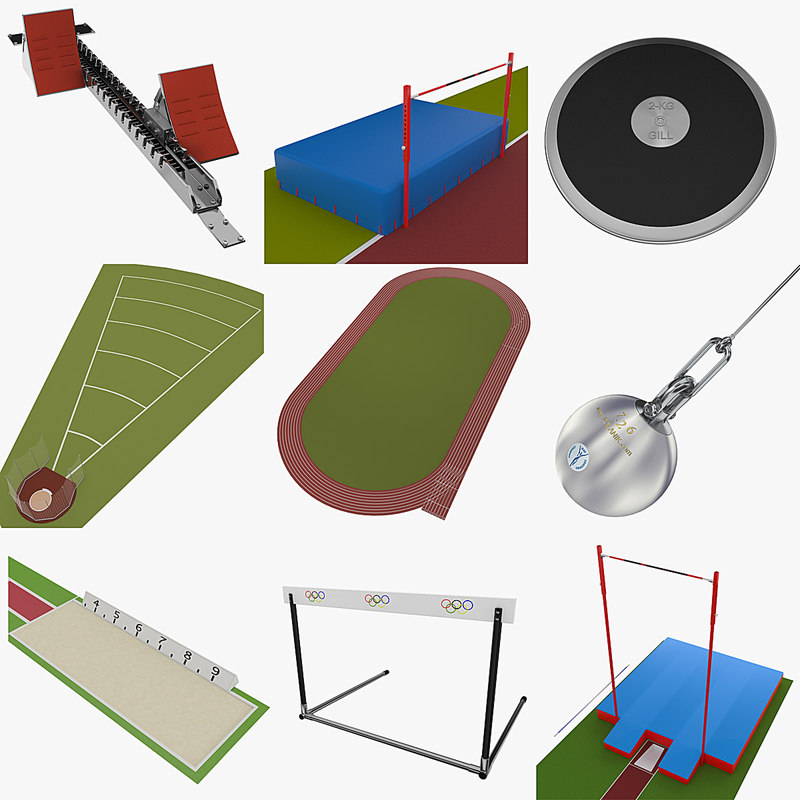 athletics equipment sets 3d model