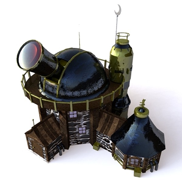 fantasy observatory building 3d model