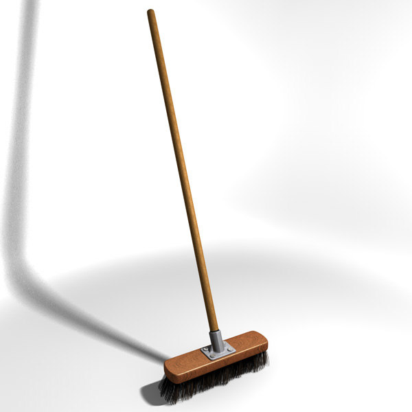 broom bristles wooden 3d model