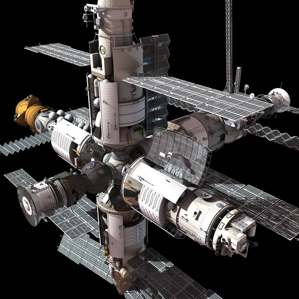 mir space station 3d model