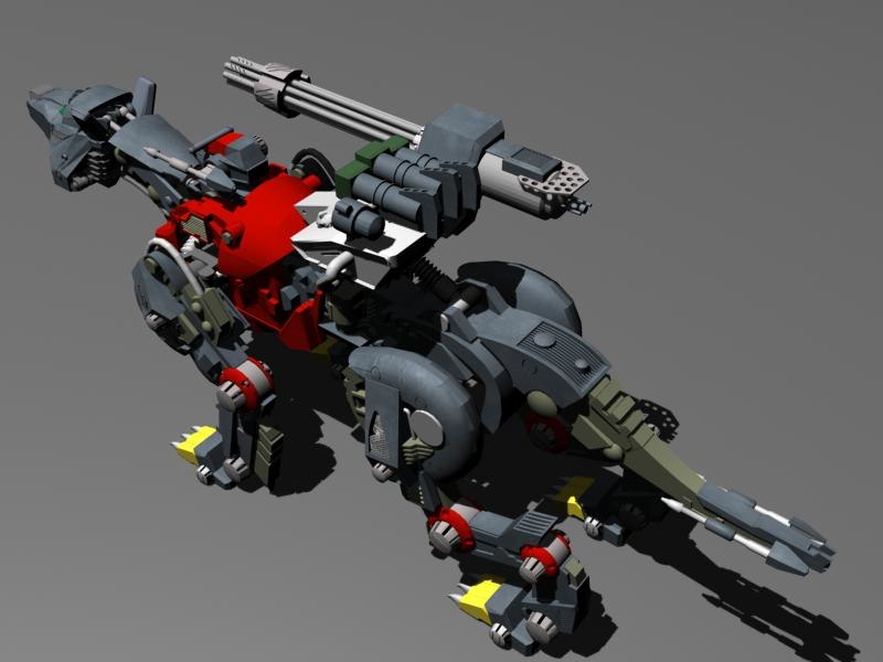 3d zoid red tiger model