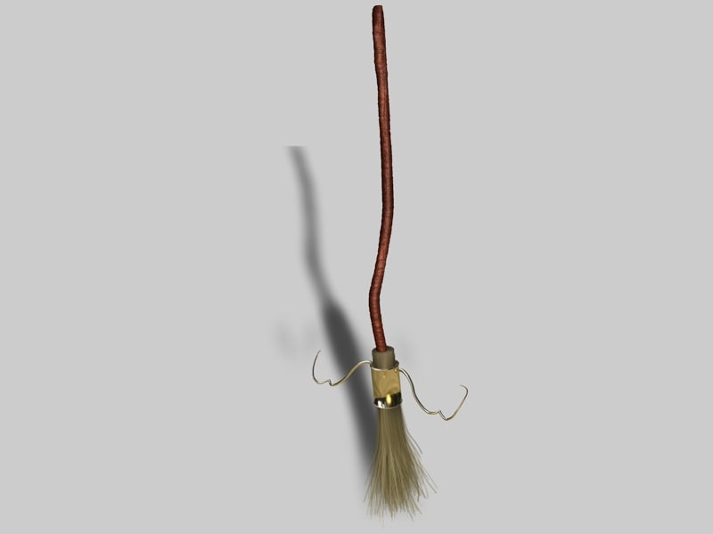 broomstick witch wizard 3d model
