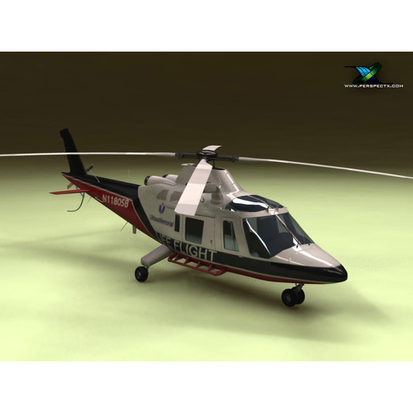 pre rigged agusta a109 helicopter 3d model