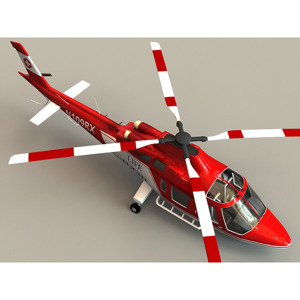 pre rigged agusta a109 helicopter 3d model