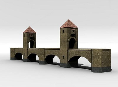 bridge medieval 3d turbosquid