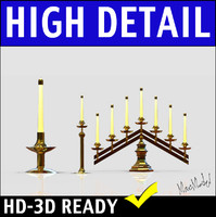 brass candelabra 3d model