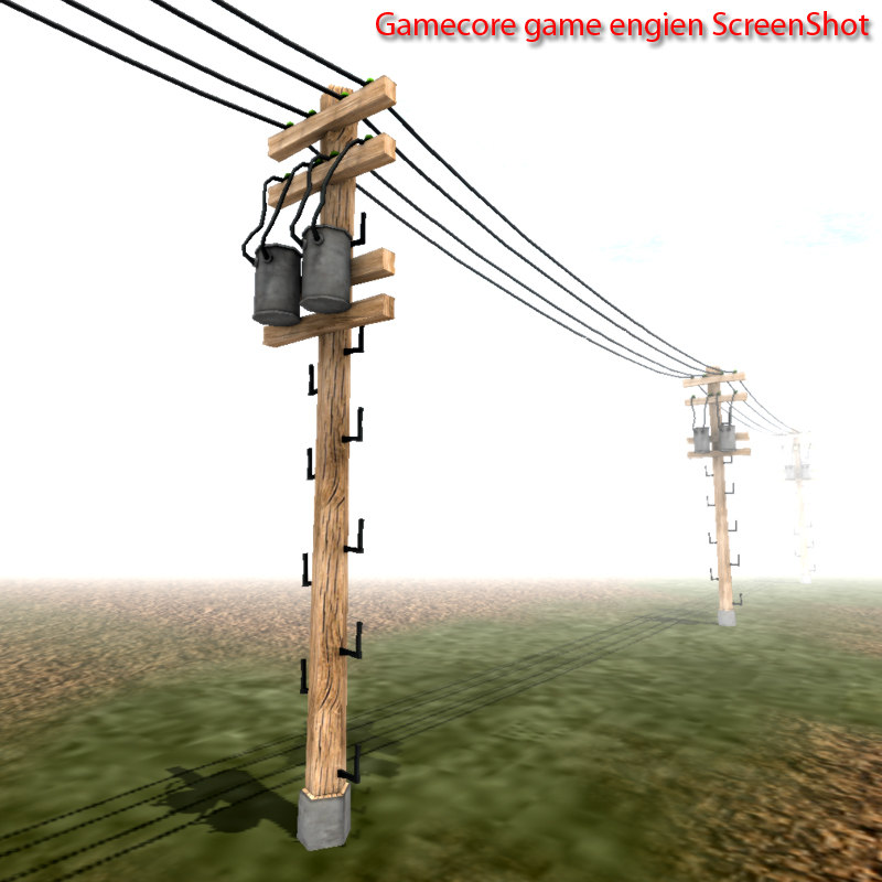 3dsmax telephone power lines pole