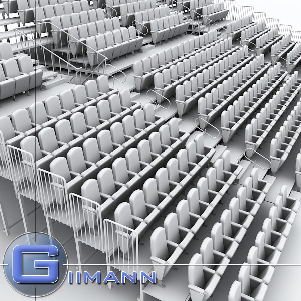 theatre raked seating 3d max