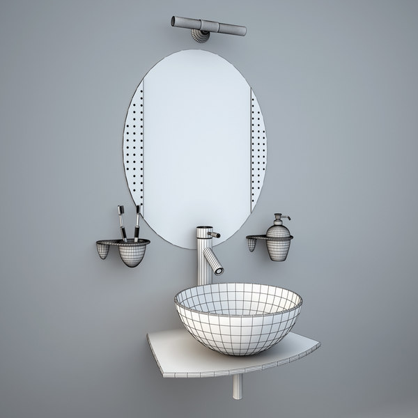 glass wash basin accessories 3d model