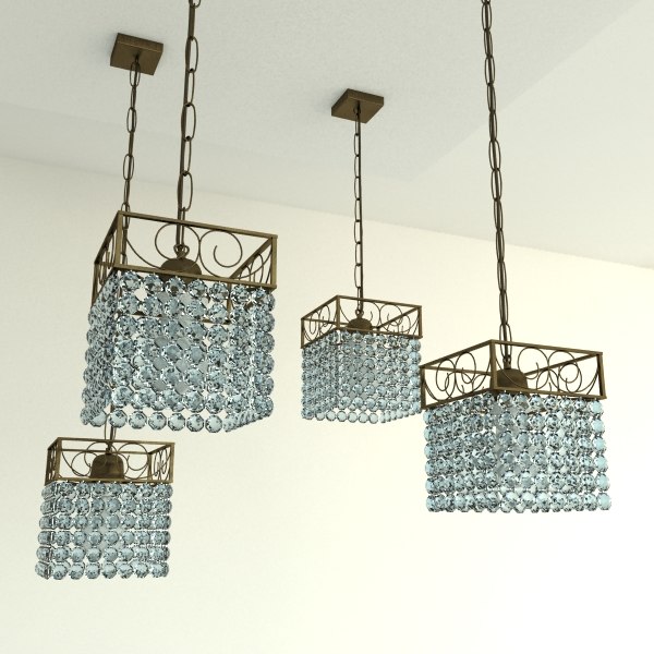 oriental chandelier glass beads 3d max