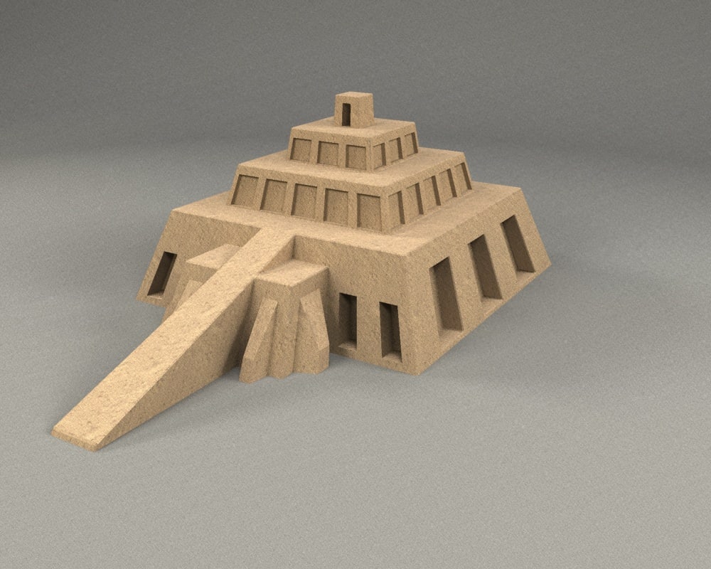ziggurat pyramide 3d model