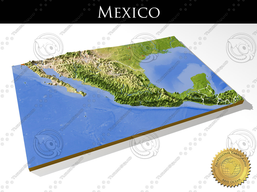 mexico resolution relief maps 3d model