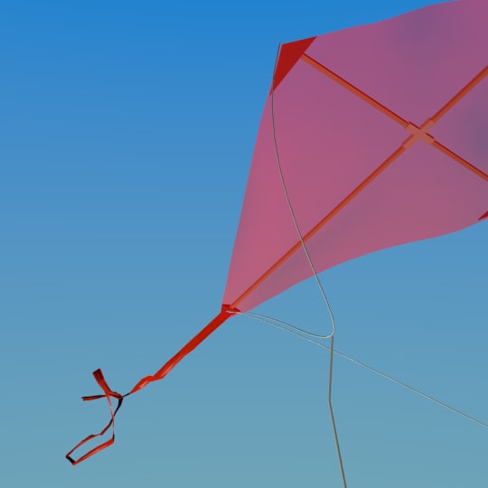 3d model kite wind
