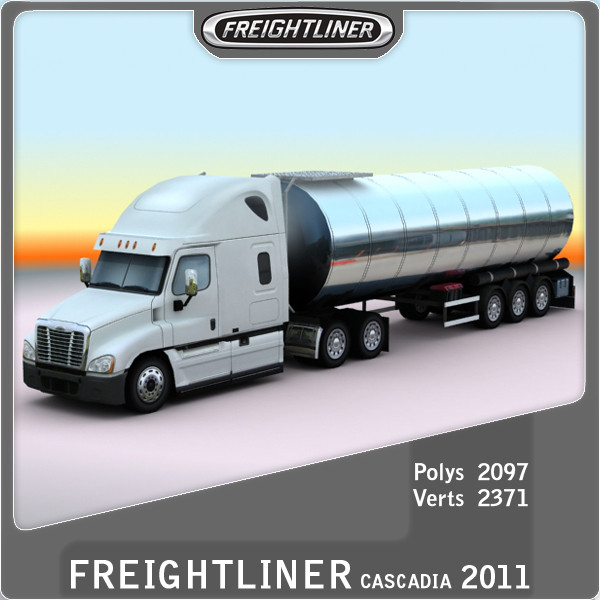 2011 freightliner cascadia 3d model