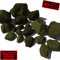 3d model jagged rocks stones -