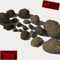 3d smooth rocks stones -
