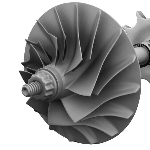 compressor turbine turbocharger 3d model
