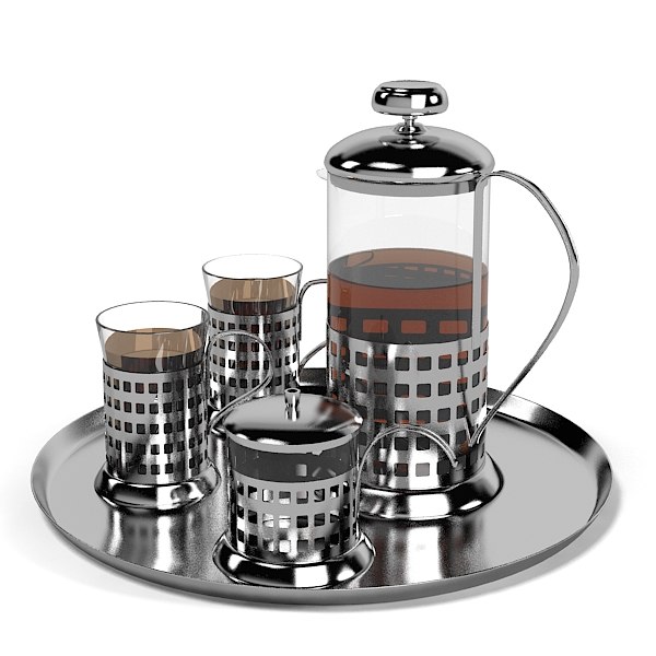 3d modern tea set