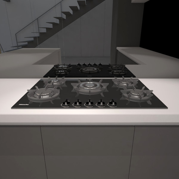 gas cooktop miele 3d model