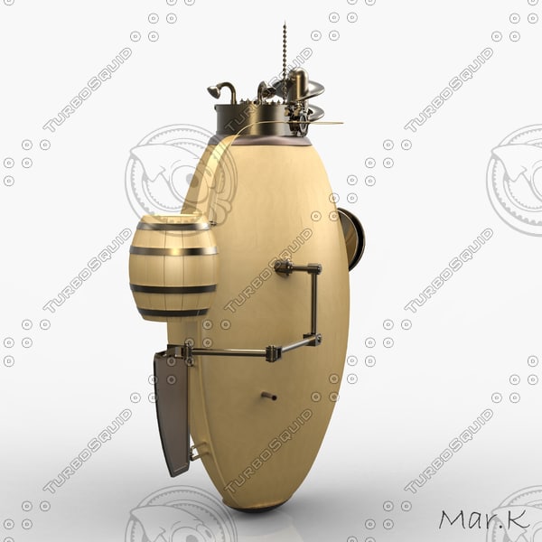3d model turtle submarine