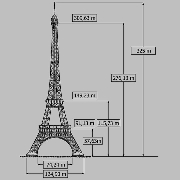 3d eiffel tower model
