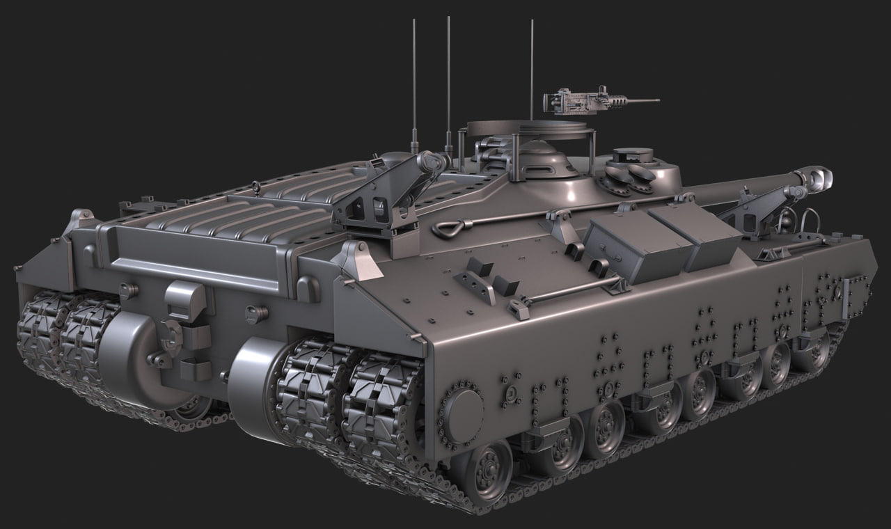 3d t 28 tank highpoly model