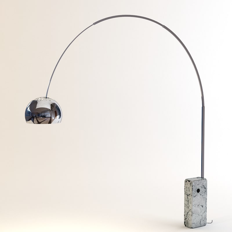 arco floor lamp flos 3d max