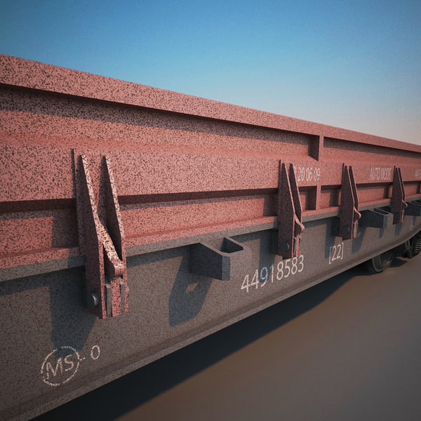 3d railroad train gondola v2 model