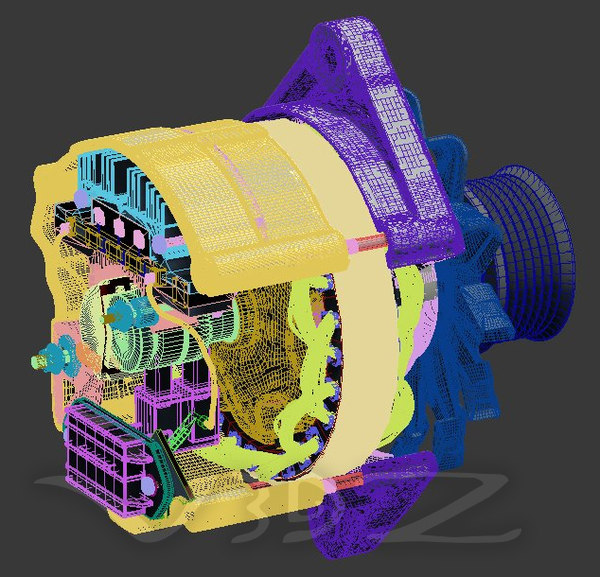 3d car generator alternator