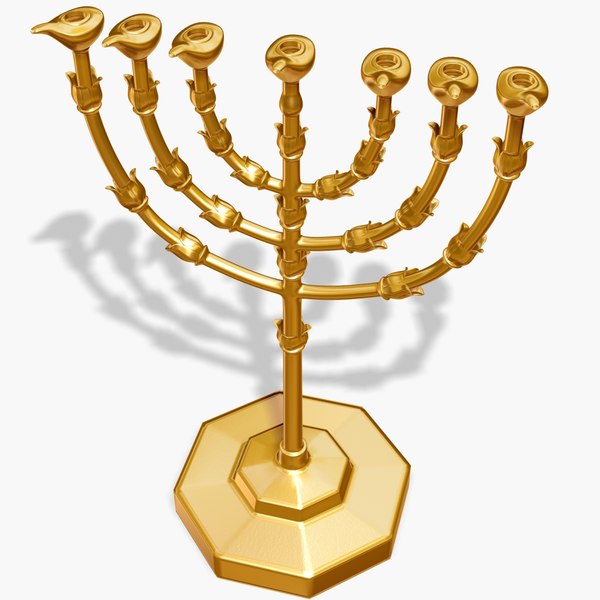 golden lampstand menorah 3d max