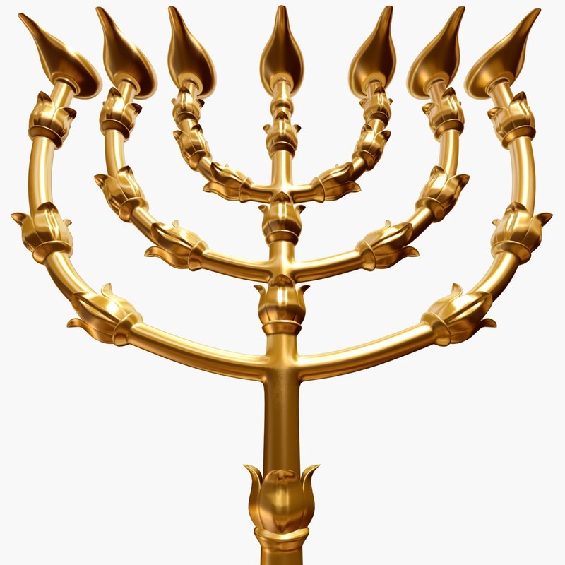 golden lampstand menorah 3d max