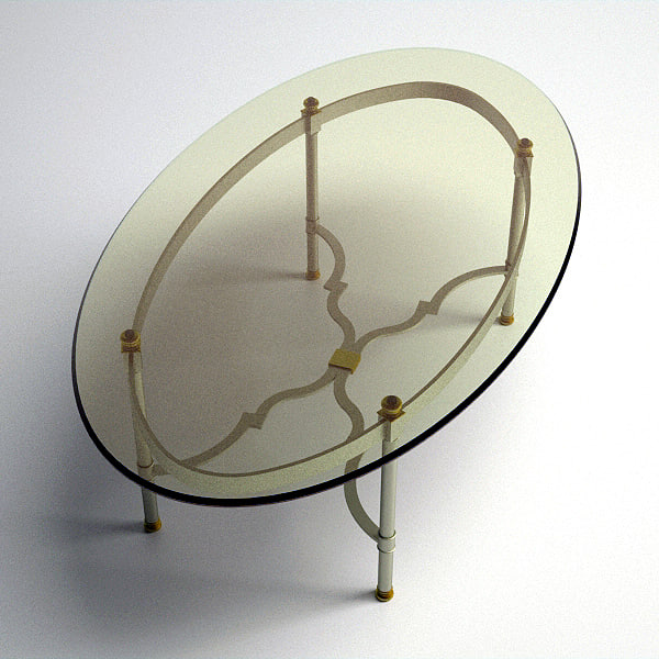3d model glass topped oval coffee table