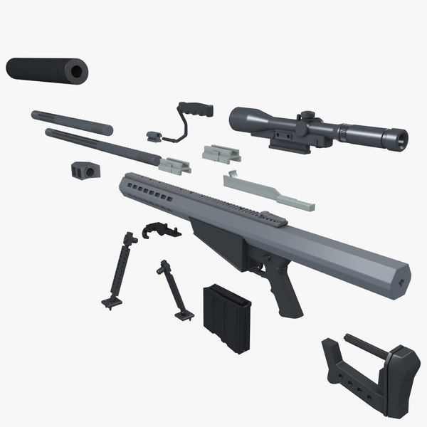 3d model barrett m82 sniper rifle