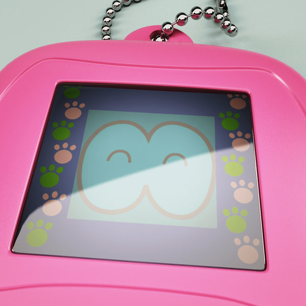 3d model tamagotchi set modelled