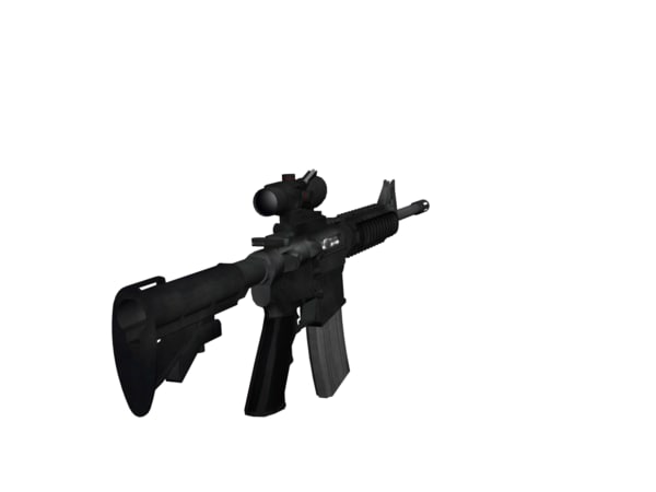 m4a1 assault acog scope 3d model
