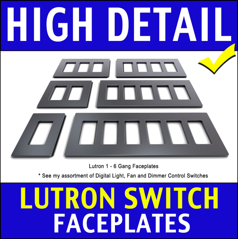3d lutron light switch faceplates model
