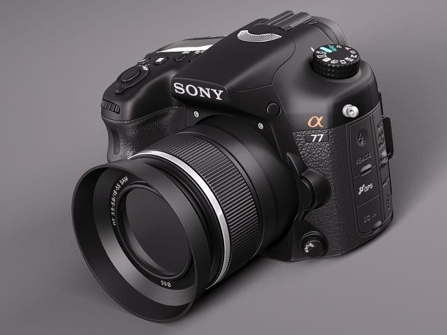 sony alpha 77 photo camera 3d max