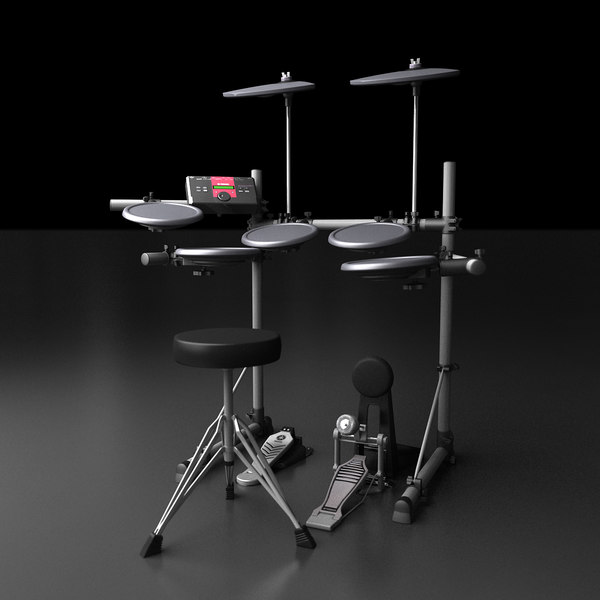 realistic electric drums 3d model