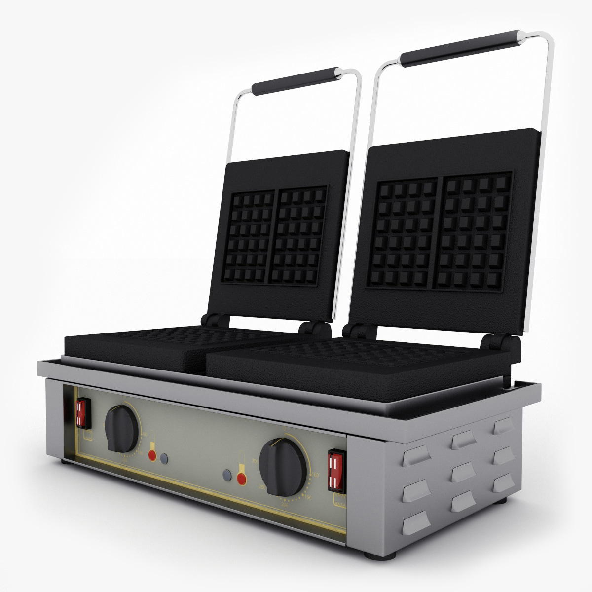 x commercial double waffle maker