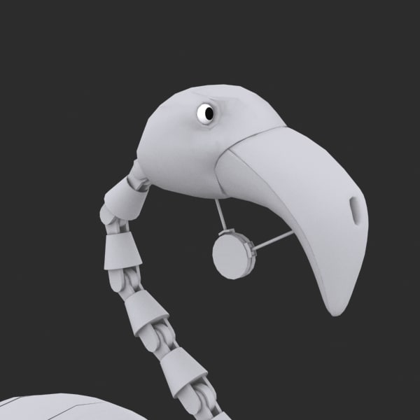 3d model robot bird character
