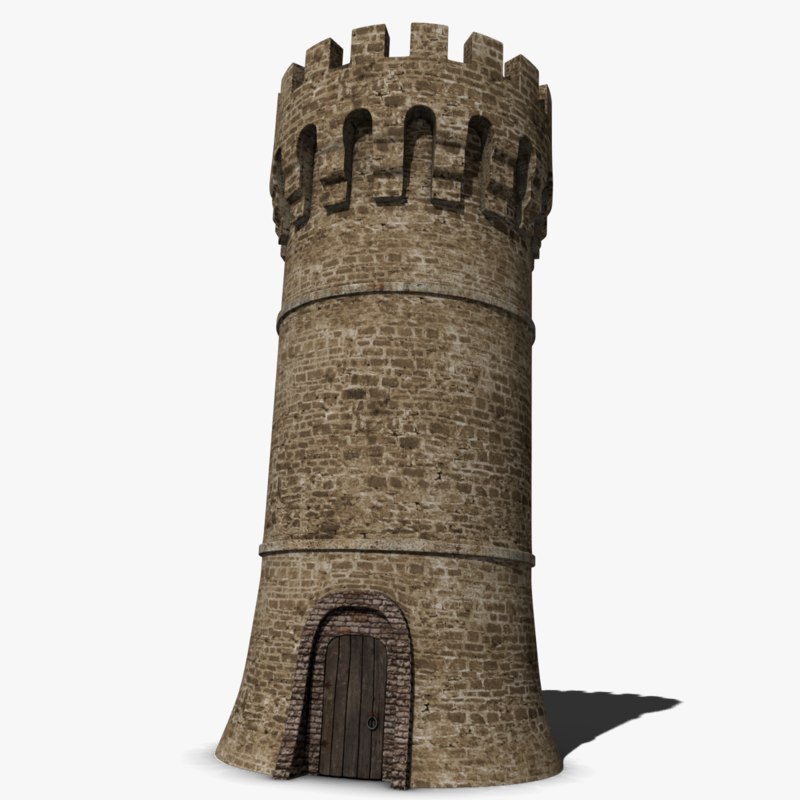 medieval castle tower 3d model